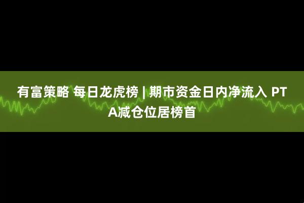 有富策略 每日龙虎榜 | 期市资金日内净流入 PTA减仓位居榜首