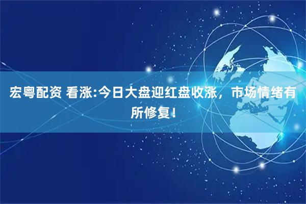 宏粤配资 看涨:今日大盘迎红盘收涨，市场情绪有所修复！
