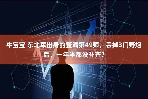 牛宝宝 东北军出身的整编第49师，丢掉3门野炮后，一年半都没补齐？